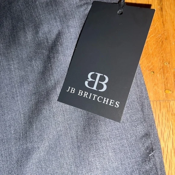 NWT - JB Britches Wool Blend Dress Pants Mens Grey Straight Slacks - Picture 7 of 16